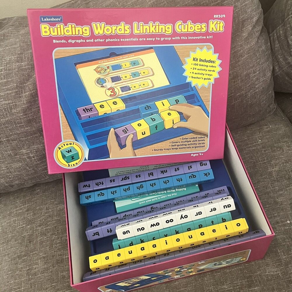 RARE - Lakeshore Sentence Builder Linking Cubes Set RR509 100% Complete - EUC